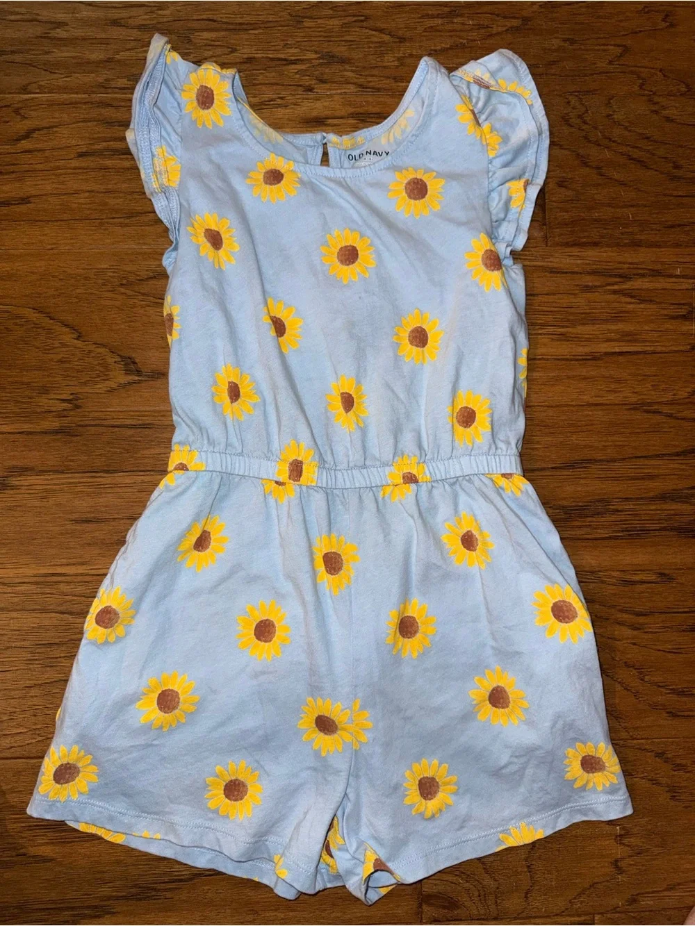 Old Navy Light Blue Sunflower-Print Romper